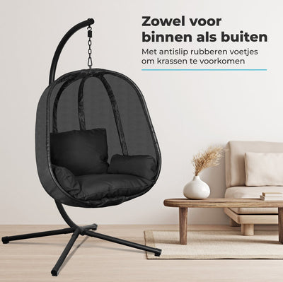 Salto Hangstoel – Zwart – Comfort voor Binnen & Buiten