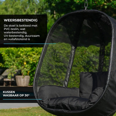 Salto Hangstoel – Zwart – Comfort voor Binnen & Buiten