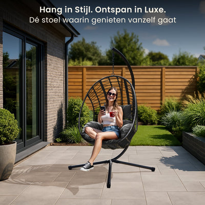 Salto Hangstoel – Donkergrijs – XXL – Incl. Standaard – Tot 150 kg