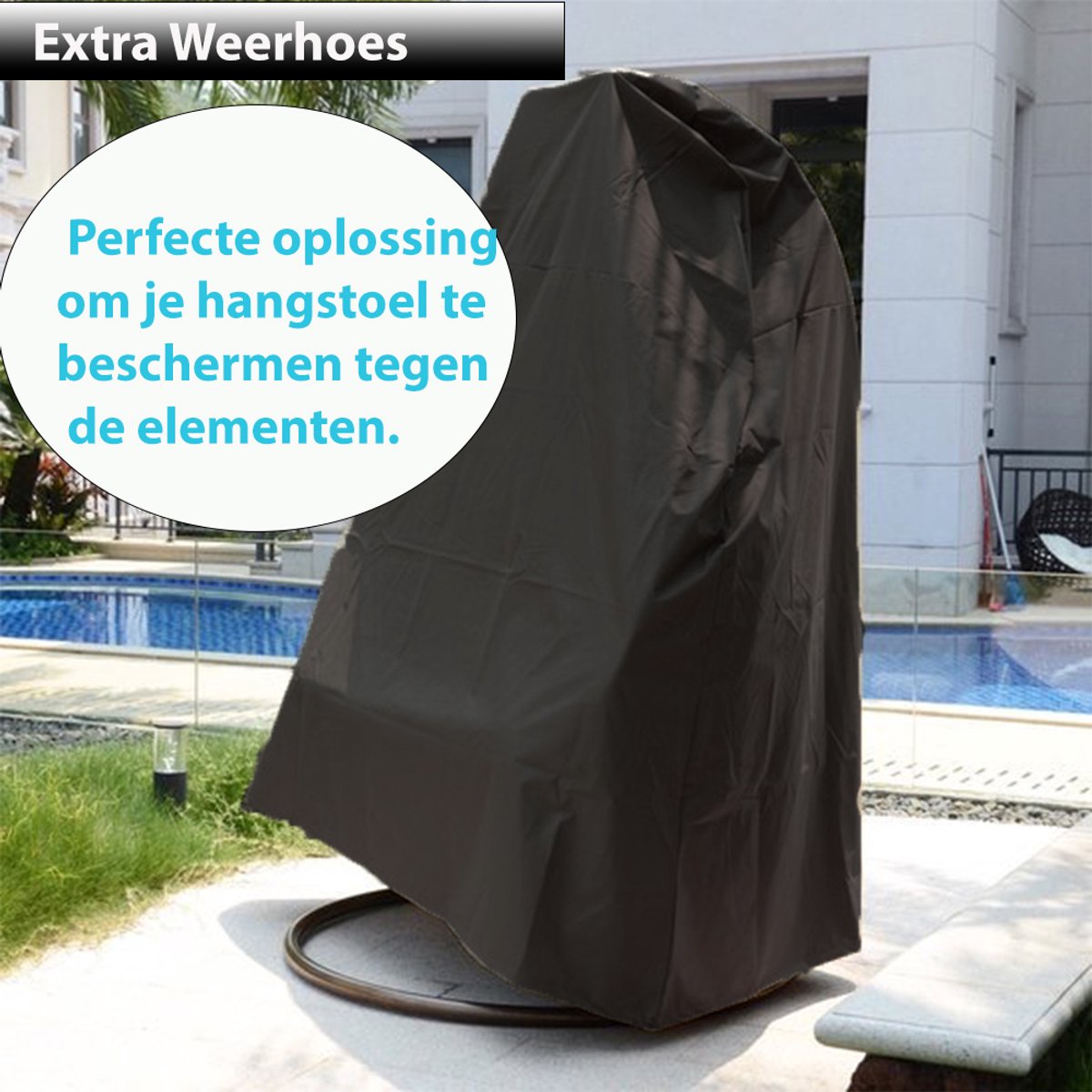 Salto Duo Hangstoel – Zwart Frame – Incl. Luxe Kussen & Hoes – 2 Persoons