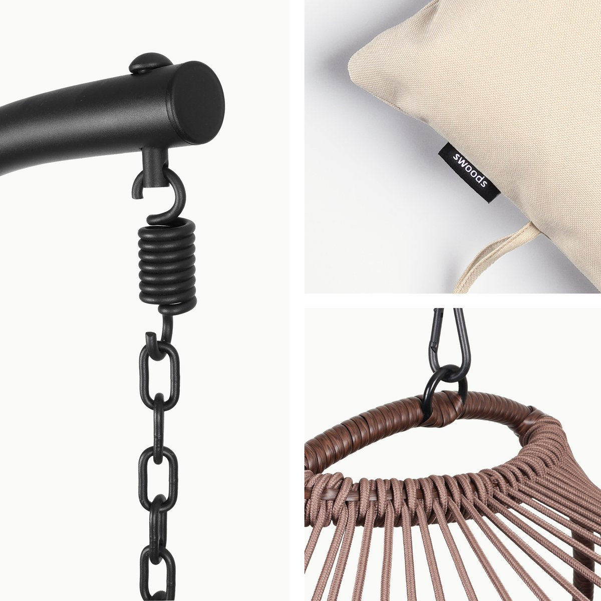 Salto Hangstoel – Beige – Incl. Hoes & Standaard – Tot 150 kg