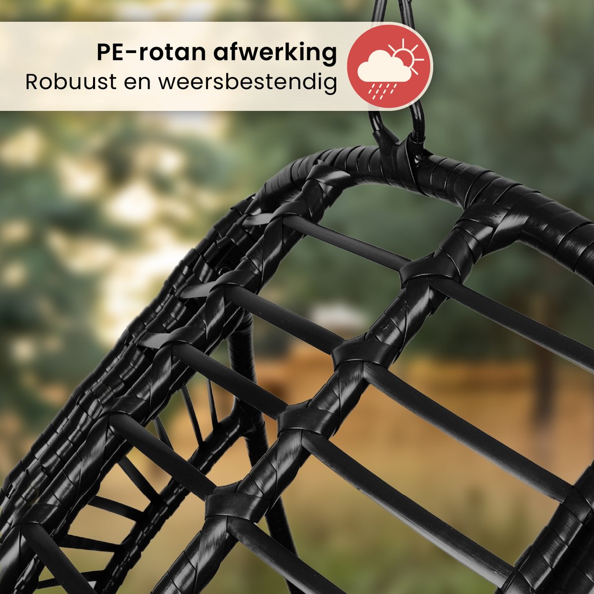 Salto XXL Egg Hangstoel – Met Standaard – tot 150 kg – Lichtgrijs