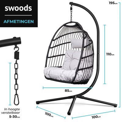 Salto Hangstoel – Opvouwbaar – Incl. Hoes & Standaard – Tot 150 kg