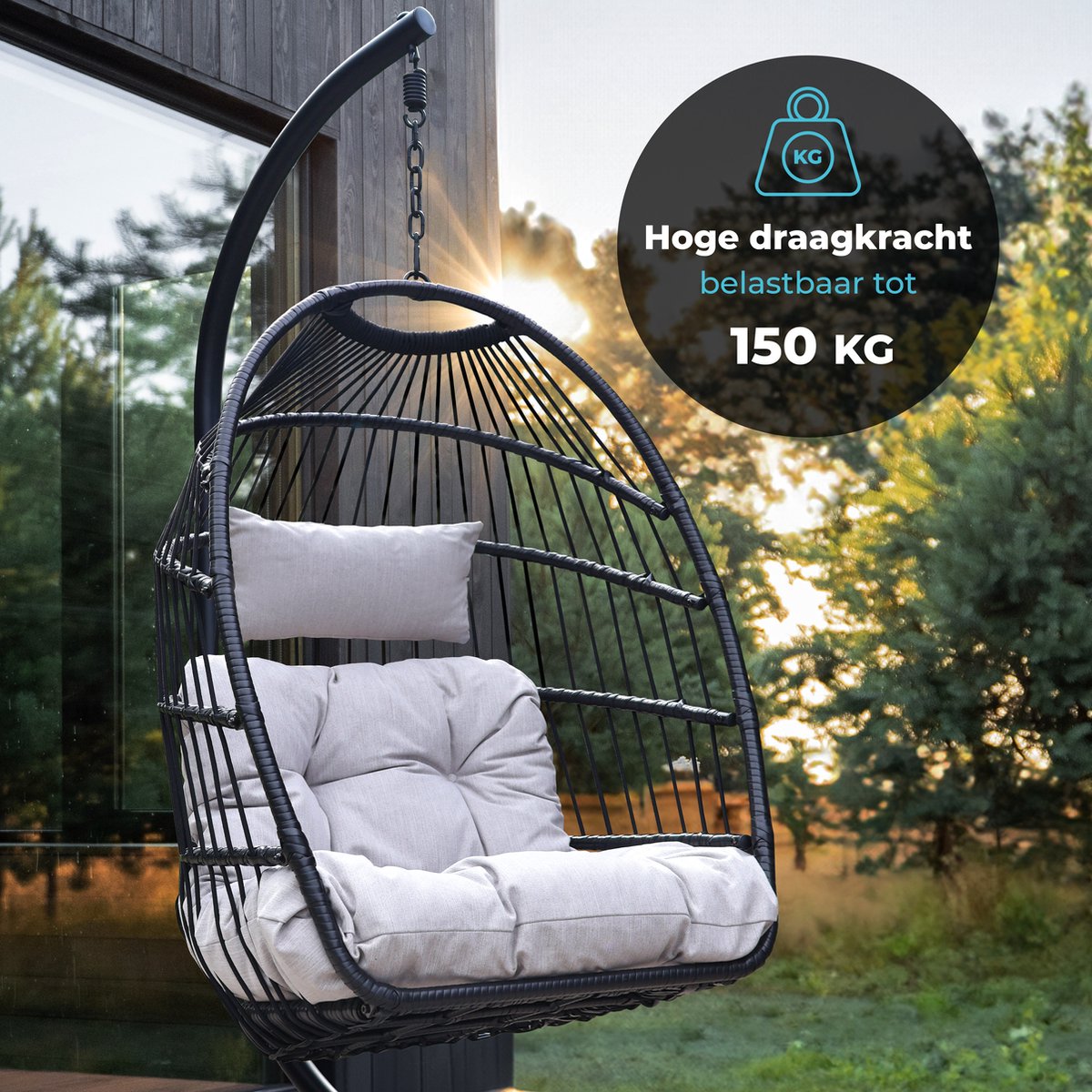 Salto Hangstoel – Opvouwbaar – Incl. Hoes & Standaard – Tot 150 kg
