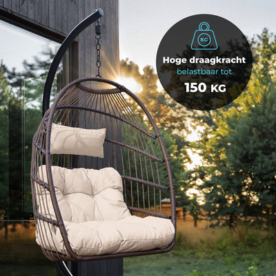 Salto Hangstoel – Beige – Incl. Hoes & Standaard – Tot 150 kg