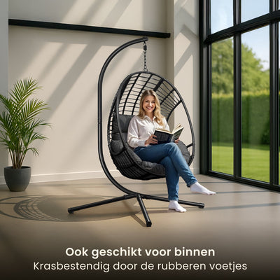 Salto Hangstoel – Donkergrijs – XXL – Incl. Standaard – Tot 150 kg