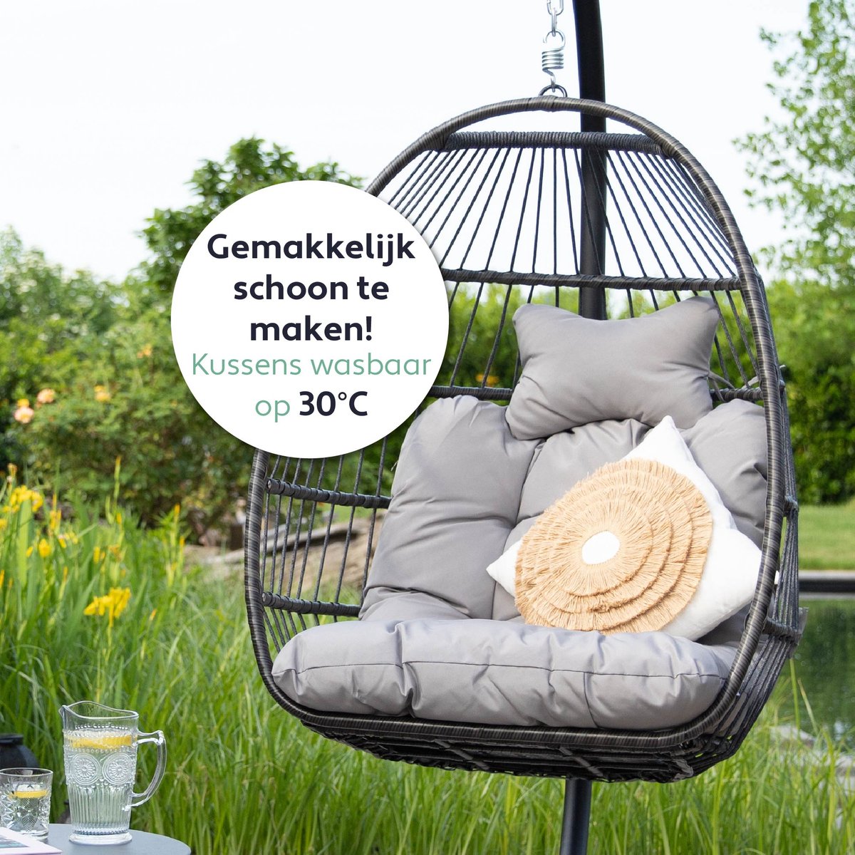 Salto Hangstoel – Opvouwbaar – Lichtgrijs – Tot 150 kg