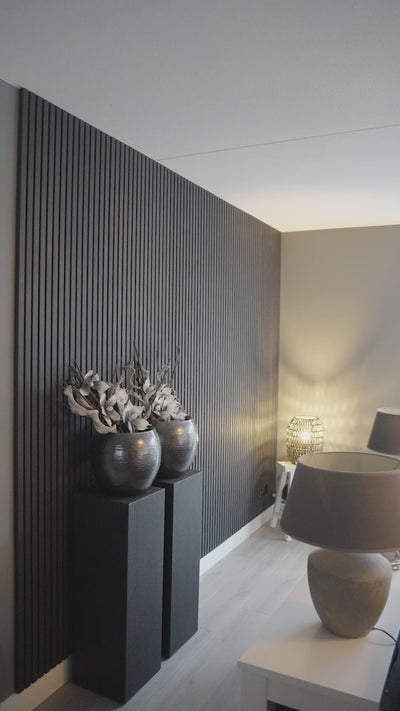 | | houtfineer 3-zijdig 270cm x écht Eiken-Hout Zwart AkuPanel 60cm | Nieuw 557