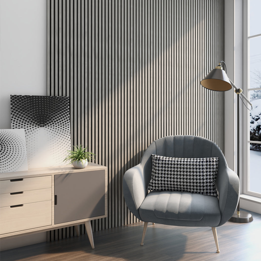 3-zijdig houtfineer | | 270cm 60cm AkuPanel écht Walnoot-Hout x Grijs | Nieuw 995