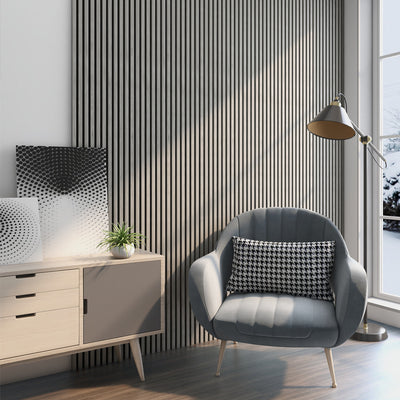 3-zijdig houtfineer | | 270cm 60cm AkuPanel écht Walnoot-Hout x Grijs | Nieuw 995