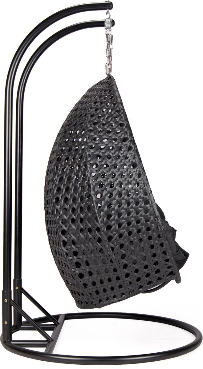 Salto Duo Hangstoel – Zwart Frame – Incl. Luxe Kussen & Hoes – 2 Persoons