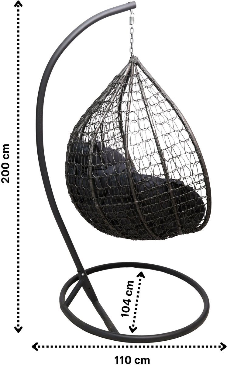 Salto Hangstoel Ei-Vorm – Met Kussens & Standaard – Voor Binnen en Buiten