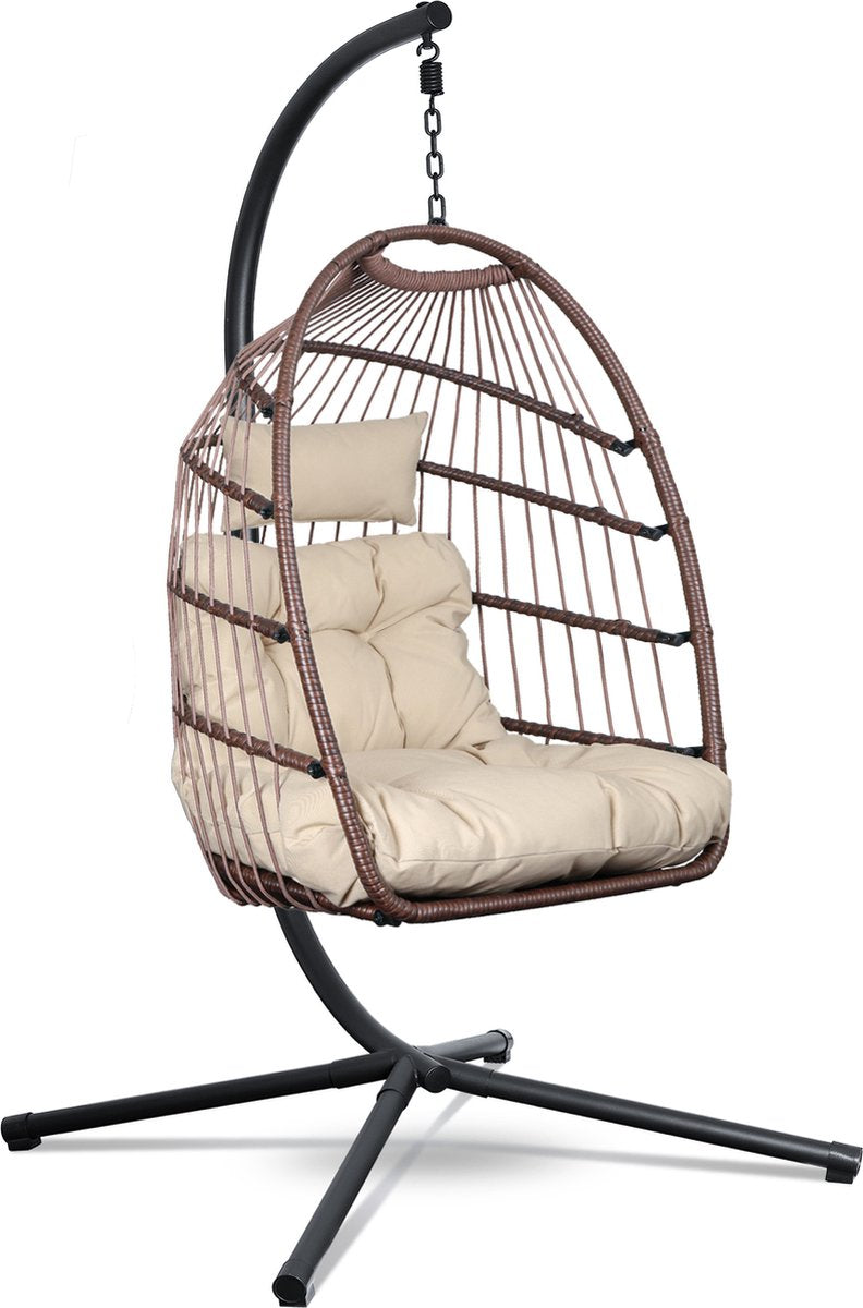 Salto Hangstoel – Beige – Incl. Hoes & Standaard – Tot 150 kg