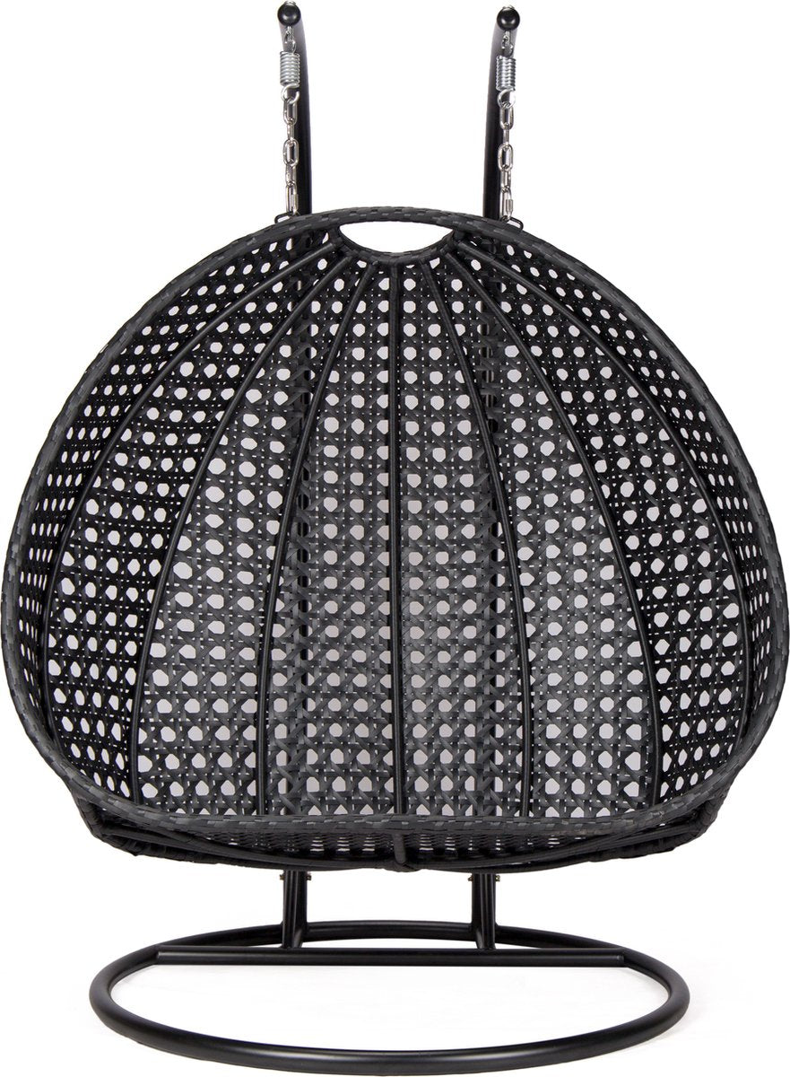 Salto Duo Hangstoel – Zwart Frame – Incl. Luxe Kussen & Hoes – 2 Persoons