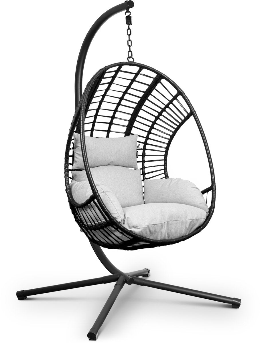 Salto XXL Egg Hangstoel – Met Standaard – tot 150 kg – Lichtgrijs