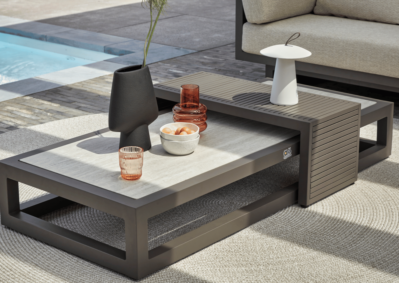 Salto Santorini Hoek Loungeset – 4-delig Nr.11 | Luxe Buitenhoekbank
