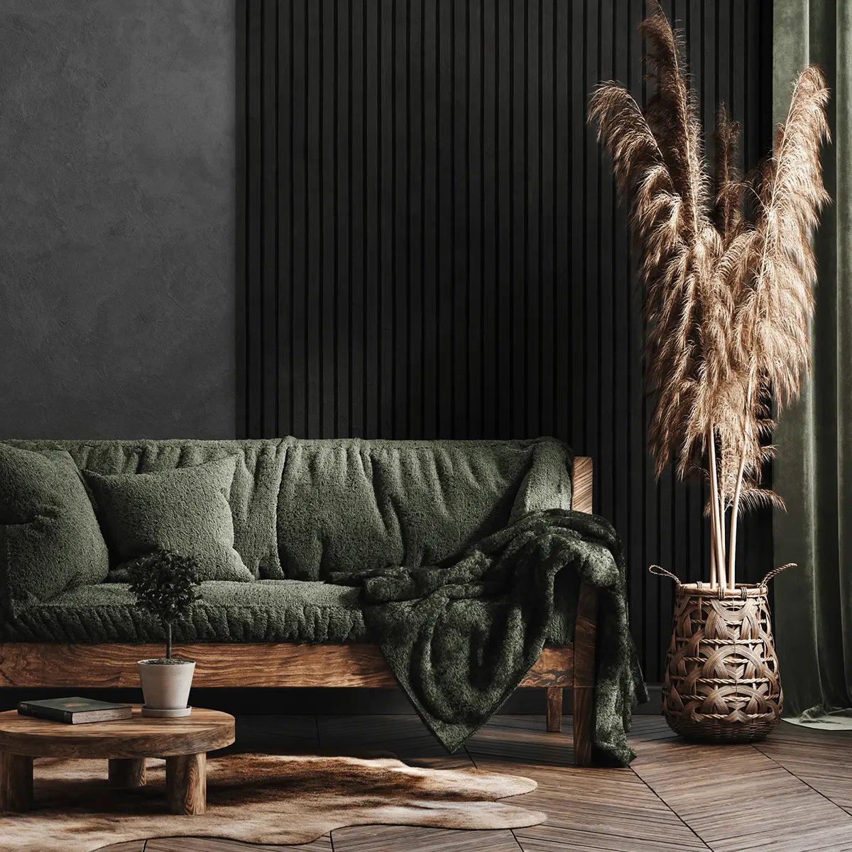 | | houtfineer 3-zijdig 270cm x écht Eiken-Hout Zwart AkuPanel 60cm | Nieuw 557