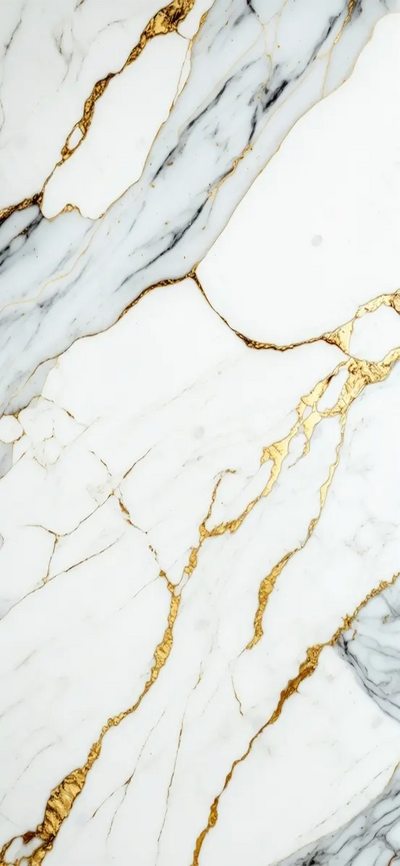 "Gouden wit" - Marmeren wandpaneel 122x260cm