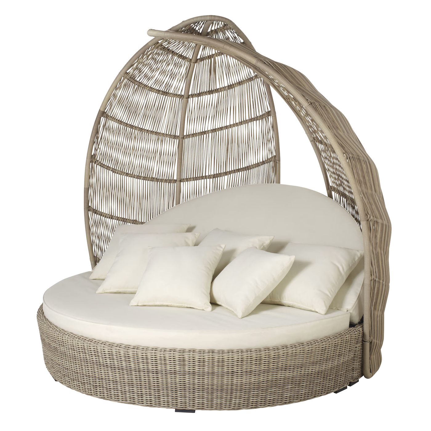 Salto PARADISIO Rond Ligbed met Kussens – 2-Zits | Luxe Outdoor Relaxbed